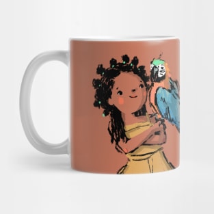 Girl and her Macaw Mug